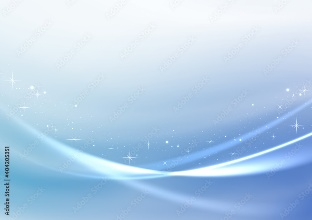 上品な曲線と煌めき 背景素材 青 水色 Stock Illustration Adobe Stock