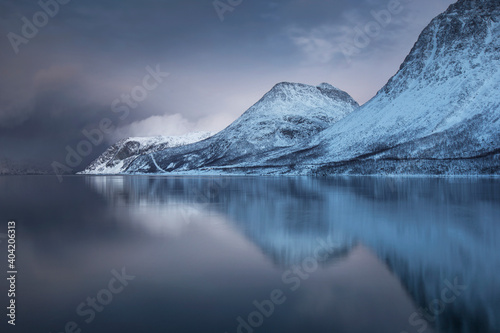 Grotfjord reflections, Tromso, northern Norway