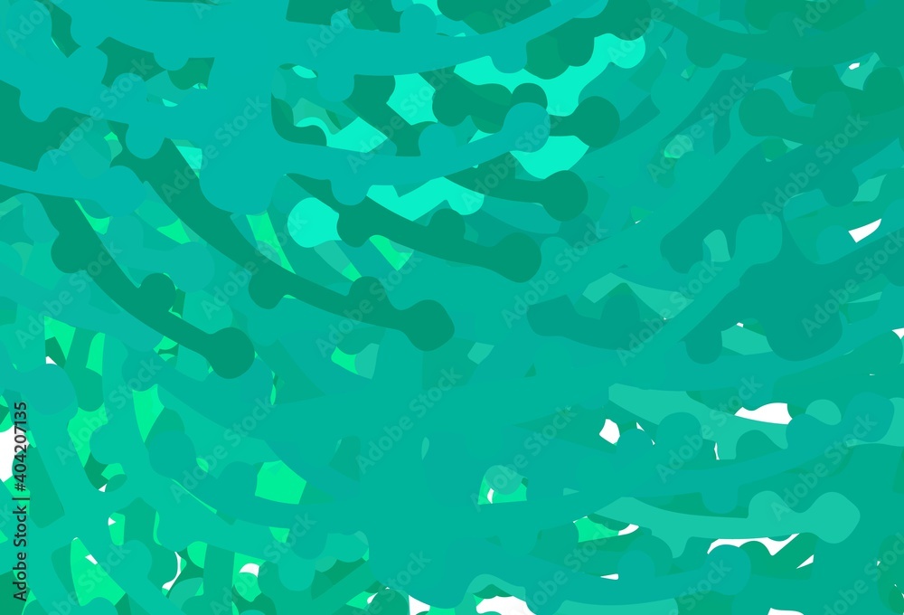 Light Green vector backdrop with memphis shapes.