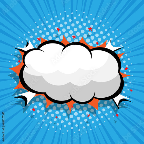 abstract comic background with blank speech bubble