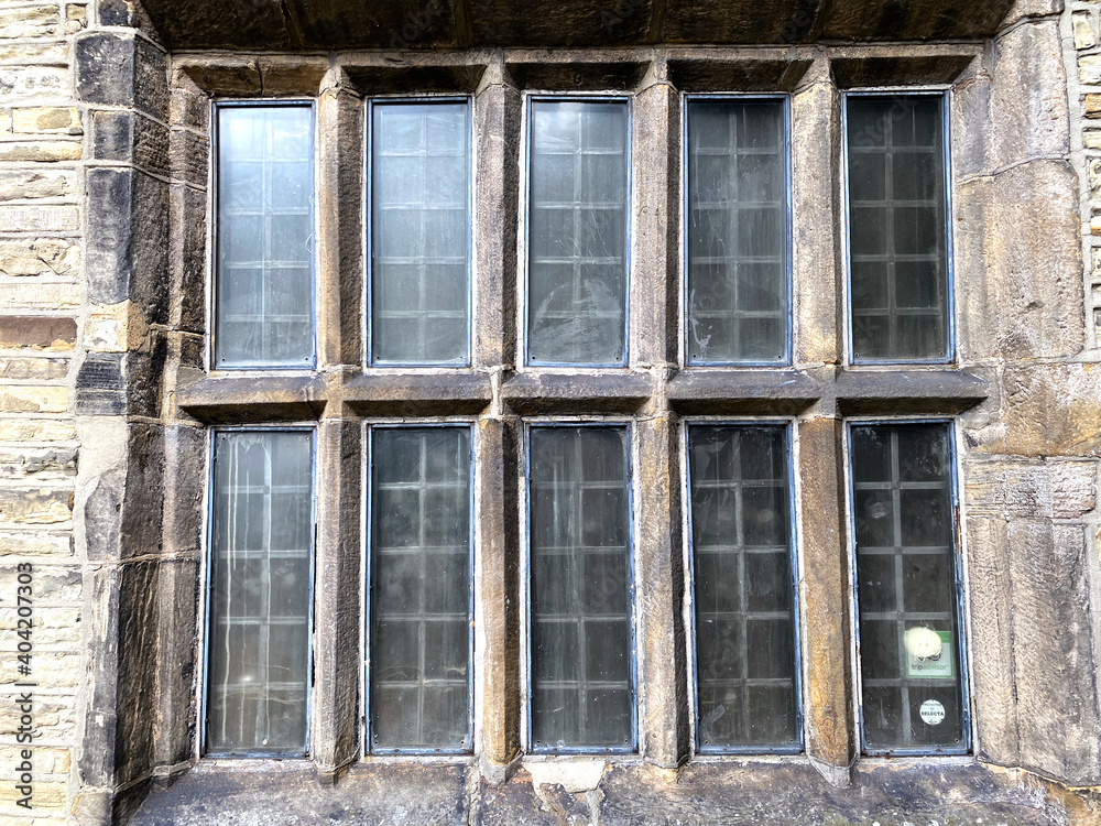 Very old, Mullion Window in, Bolling Hall, Bradford, UK Very old, Mullion Window in, Bolling Hall, Bradford, UK