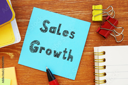 Sales Growth inscription on the sheet.