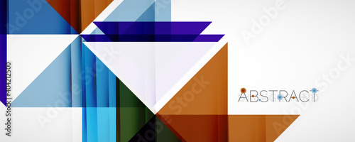 Geometric abstract background. Techno color triangle shapes. Vector illustration for covers, banners, flyers and posters and other designs