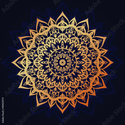 Luxury ornamental mandala background design with golden arabesque and floral corner frame Arabic islamic east style