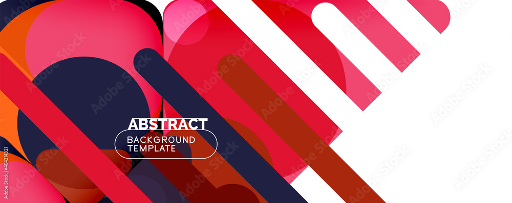 Modern geometric round shapes and dynamic lines, abstract background. Vector illustration for placards, brochures, posters and banners Modern geometric round shapes and dynamic lines, abstract background. Vector illustration for placards, brochures, posters and banners