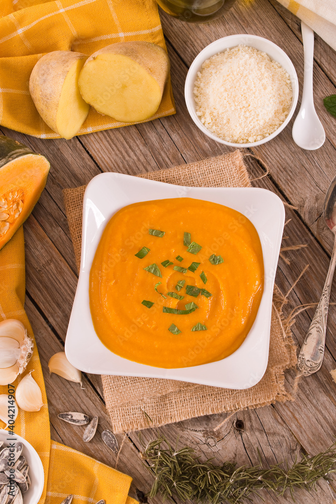 Pumpkin cream soup. Pumpkin cream soup.