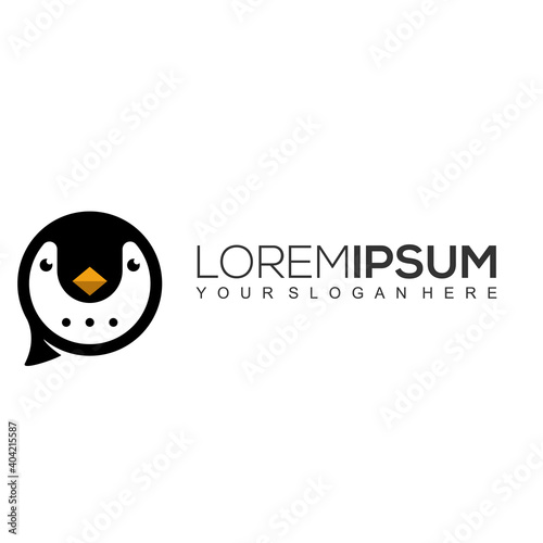 Penguin Talk Logo Design Template