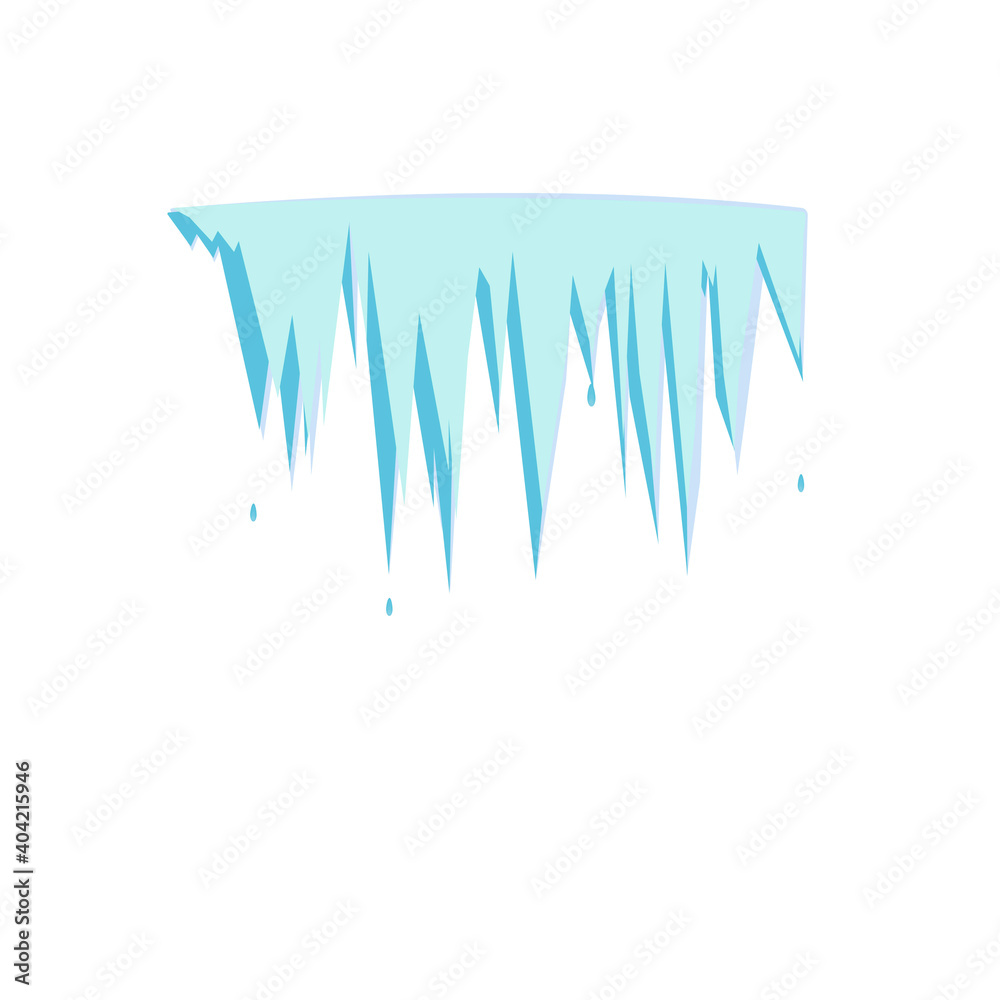 Fototapeta premium Icicles. Spring drops, vector illustration