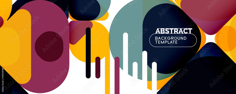 Modern geometric round shapes and dynamic lines, abstract background. Vector illustration for placards, brochures, posters and banners Modern geometric round shapes and dynamic lines, abstract background. Vector illustration for placards, brochures, posters and banners