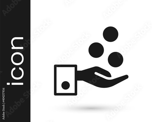 Black People paying tips to service staff in restaurant and hotel icon isolated on white background. Tips money cash coin hotel resort service. Vector.