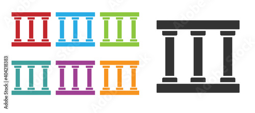 Black Prison window icon isolated on white background. Set icons colorful. Vector.