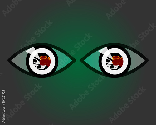 money in the eyes vector