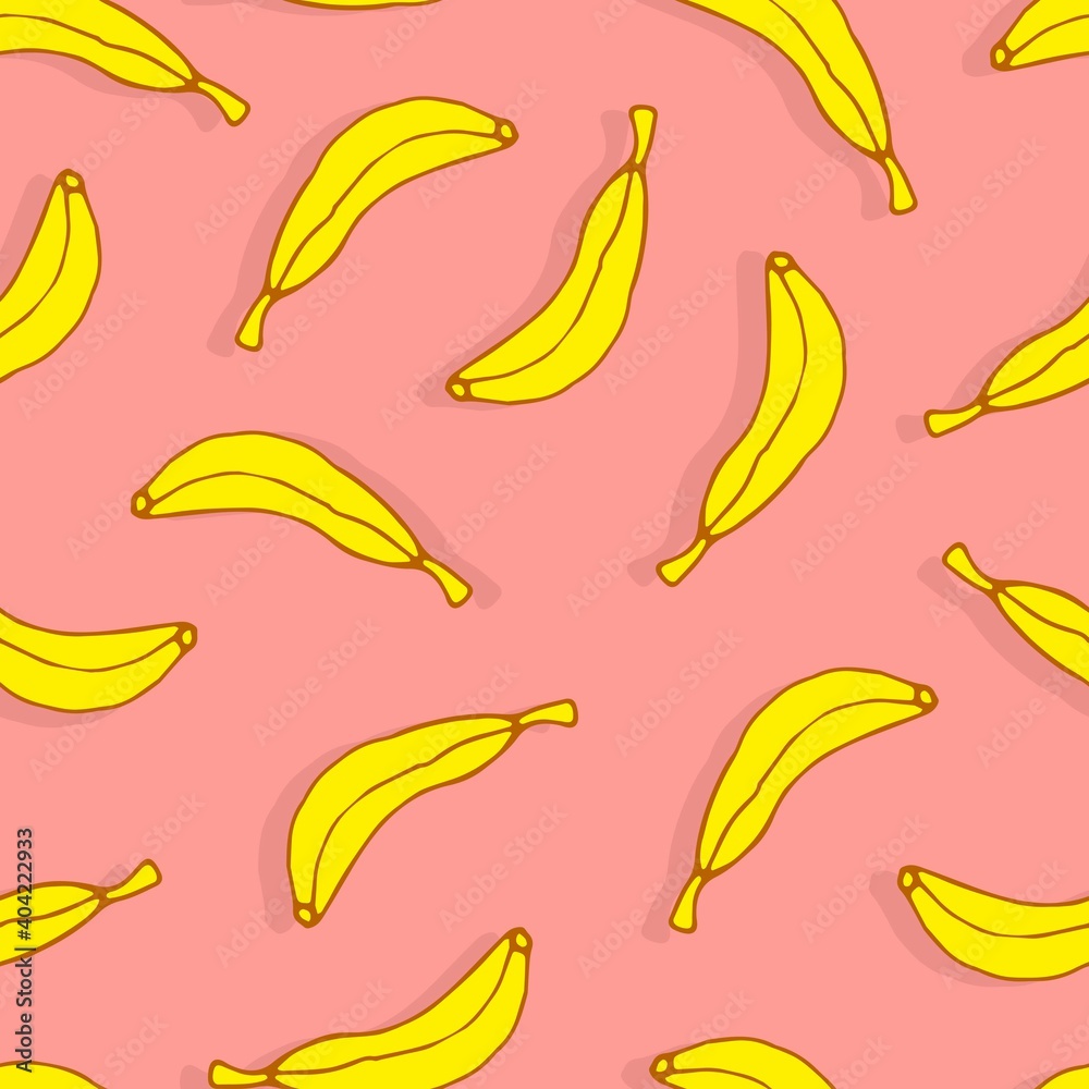 bananas seamless pattern in modern style.Bananas pattern for fabric, textile, wrapping, t-shirts, bermuda shorts and other designs. Modern exotic design for cover, paper,wrapping paper, interior decor