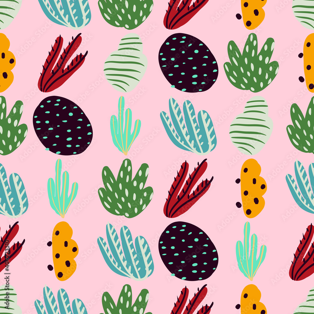 Bright underwater seamless pattern with beautiful corals. Bright underwater seamless pattern with beautiful corals.