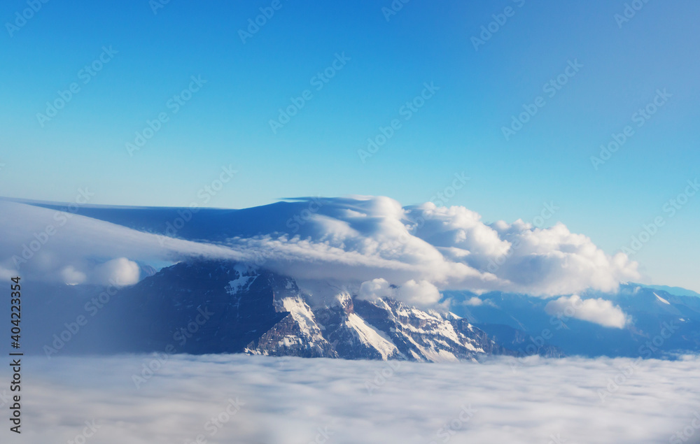 Mountains in clouds