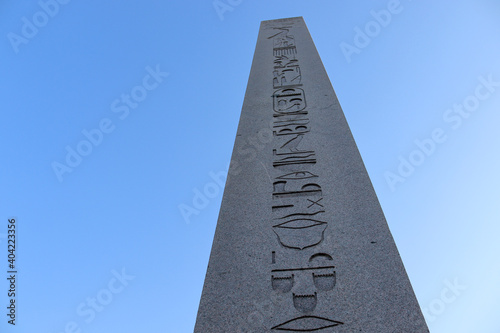 The Obelisk of Theodosius (Turkish: Dikilitaş) is the Ancient Egyptian obelisk of Pharaoh Thutmose III re-erected in the Hippodrome of Constantinople  photo