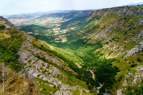 Aerial landscape view in northern Burgos Spain 