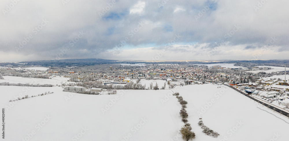 Luftbild Harzgerode im Winter