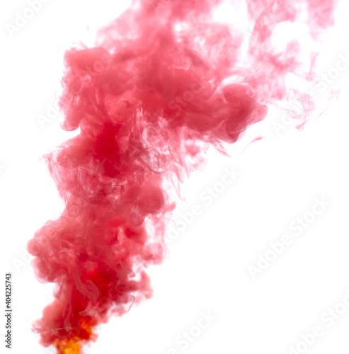 Red smoke isolated on a white