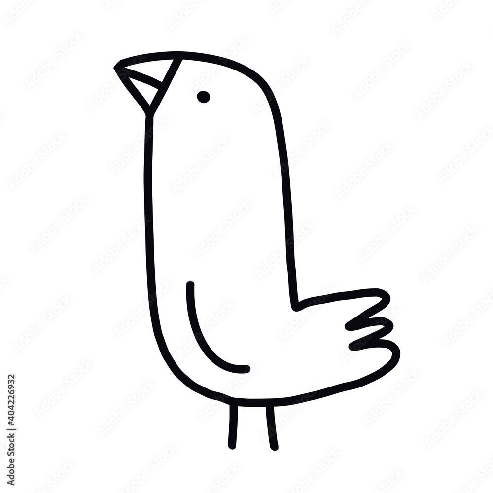 Funny minimalistic crow bird line art Funny minimalistic crow bird line art