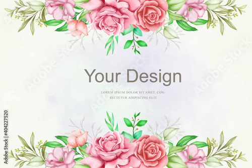 rose flowers and leaves floral background
