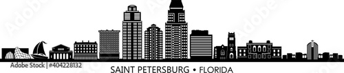 Saint PETERSBURG Florida SKYLINE City Silhouette

