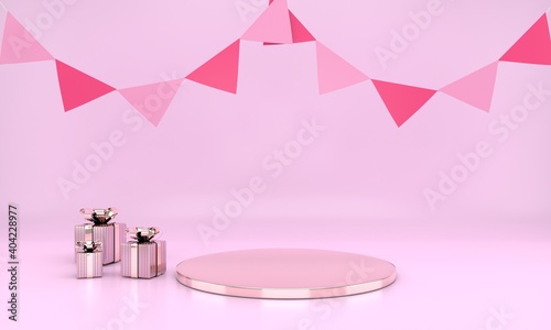 Abstract mock up scene pastel color. geometry shape podium background for celebrate. 3d rendering