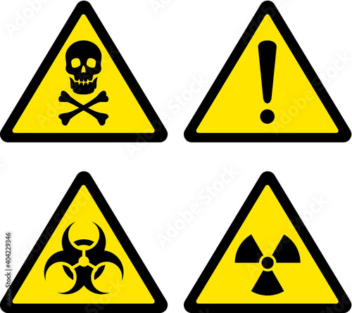 Vector illustration of the danger signs