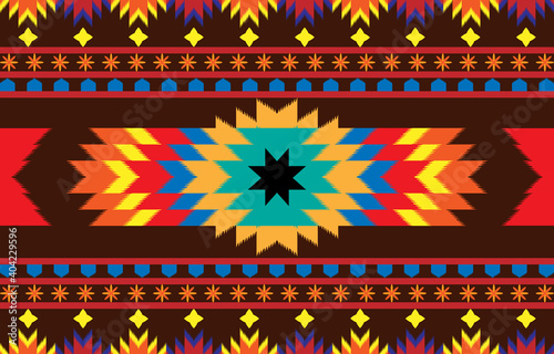 Seamless embroidery pattern Line up. Patchwork ornament. EP2