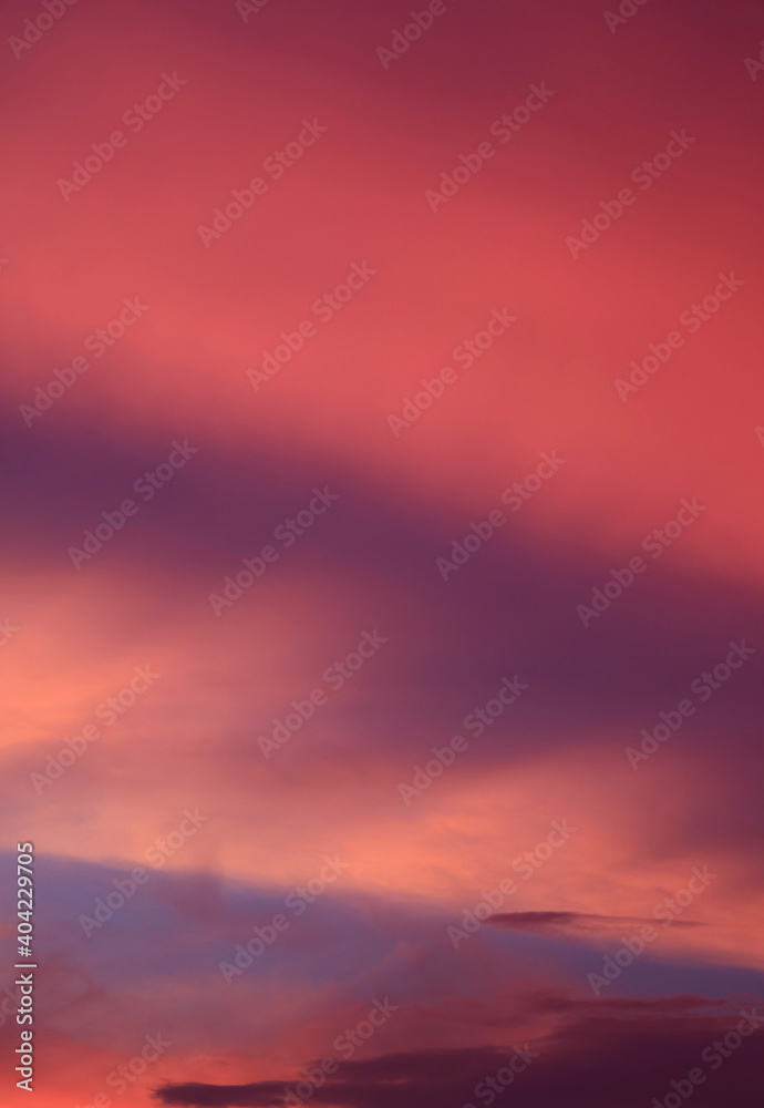 Gradient Purple Pink Cloud Layer on the Evening Sky for Abstract Background
