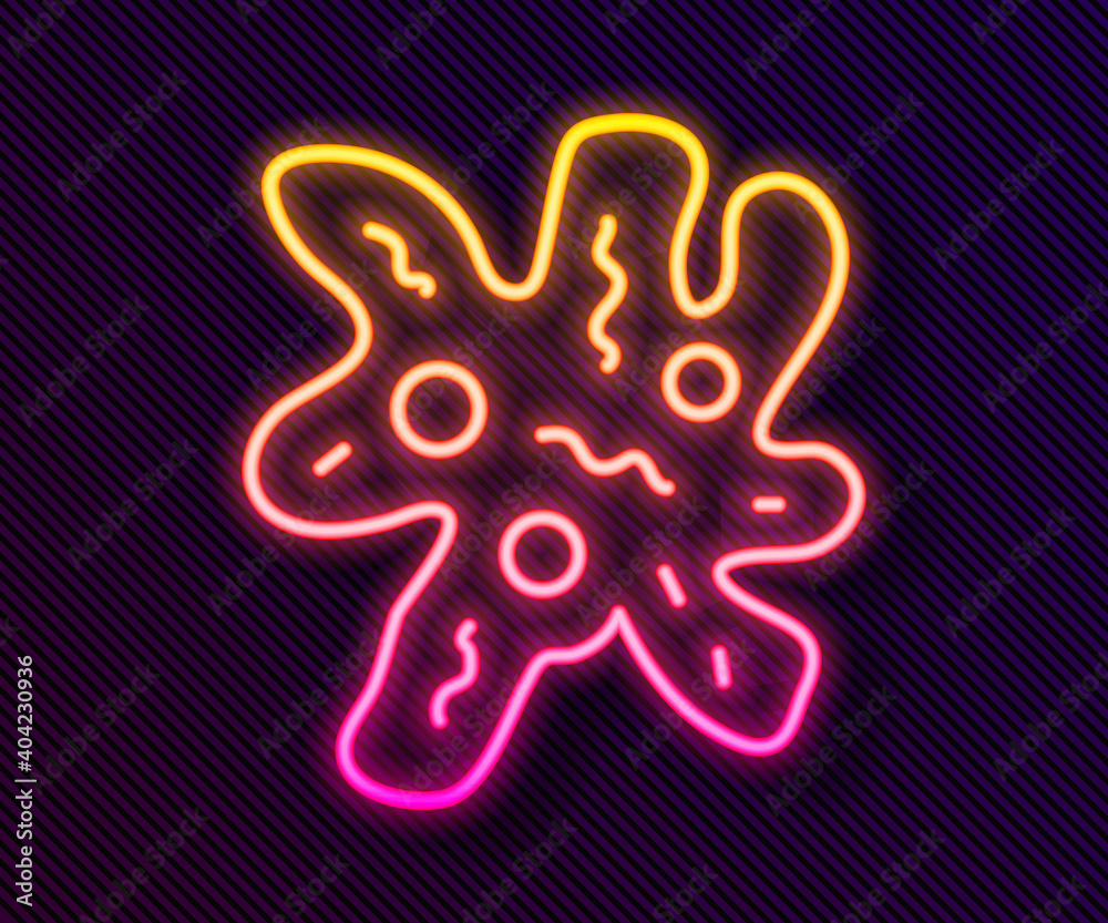 Glowing neon line Cell icon isolated on black background. Vector. Glowing neon line Cell icon isolated on black background. Vector.