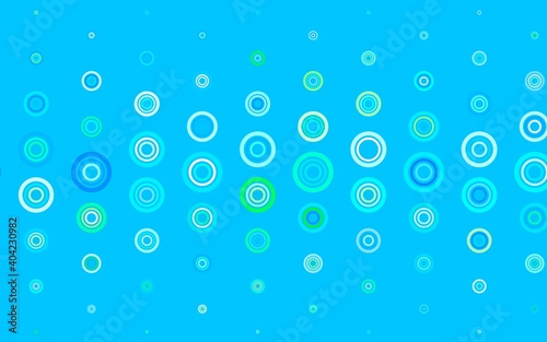 Light Blue, Green vector pattern with spheres.