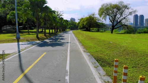 Wallpaper Mural Aerial photography of Keelung Riverside Park in Taipei, Taiwan, with clean bike lanes Torontodigital.ca