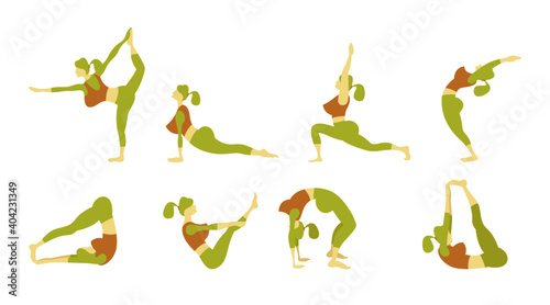 Woman Yoga Pose Illustrations  Vector