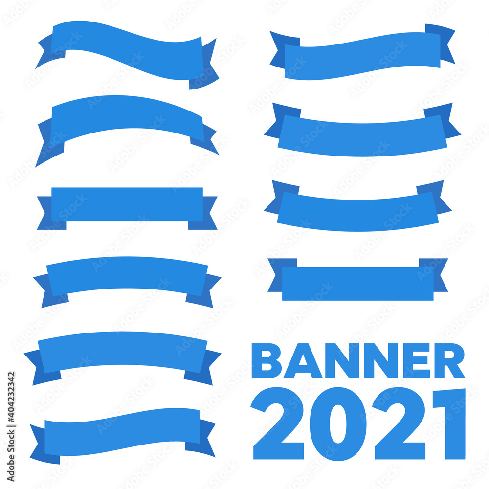 Cartoon banners and comic ribbons. Colored banner ribbon. Banner ribbon vector set