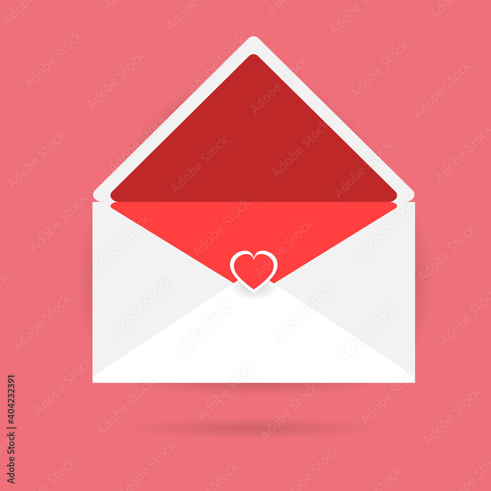 Envelope with heart on pink background,Vector illustration EPS 10 Envelope with heart on pink background,Vector illustration EPS 10