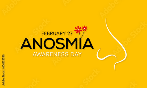Vector illustration on the theme of Anosmia Awareness Day, is a day to spread awareness about Anosmia, the loss of the sense of smell, and it takes place each year on February 27.