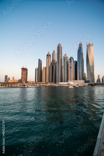 UAE, Dubai - December, 2020: Skyscrapers in Dubai Marina. UAE