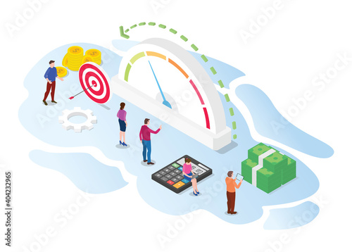 cost reduction concept with modern isometric or 3d style