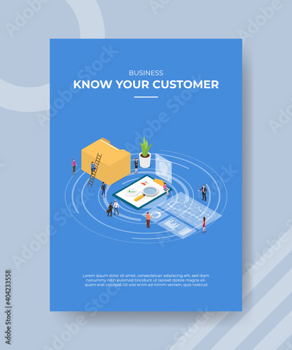 kyc know your customer concept for template banner and flyer for printing with isometric style