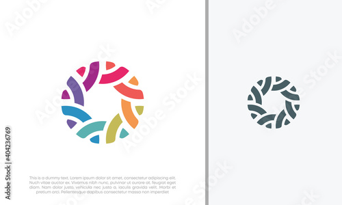 Global Community Logo Icon Elements Template. Community human Logo template vector. Community health care. Abstract Community logo photo