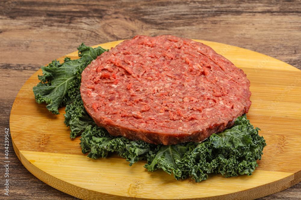 Raw beef burger cutlet for burger