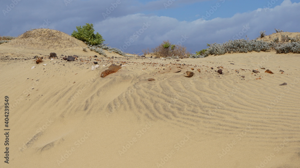 sand next to the road from Caihau to Salamansa or Baia das Gatas, on the island Sao Vicente, Cabo Verde, in the month of November