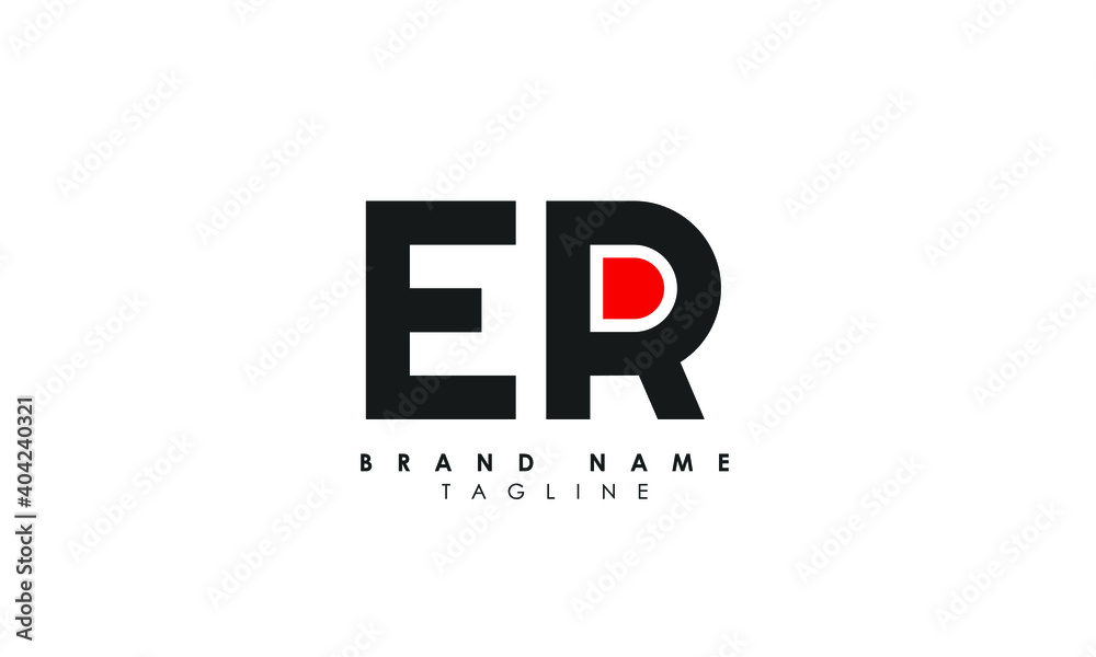 Obraz premium Alphabet letters Initials Monogram logo ER, RE, E and R, Alphabet Letters ER minimalist logo design in a simple yet elegant font, Unique modern creative minimal circular shaped fashion brands