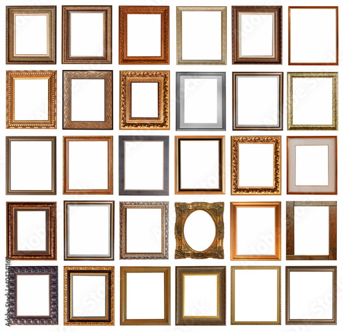 Wallpaper Mural frames for paintings antique gold gilding set isolated on white background Torontodigital.ca