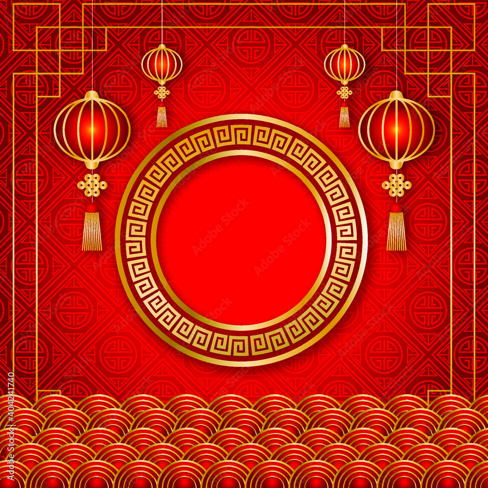 Red Chinese new year day background and decoration, Festival and celebration layout, poster, advertising, banner vector design. Red Chinese new year day background and decoration, Festival and celebration layout, poster, advertising, banner vector design.