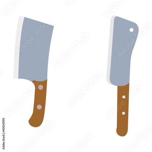 Butchers knives on a clean white backdrop