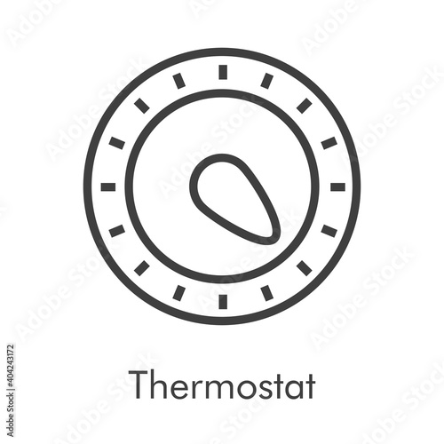 Control de temperatura. Icono termostato circular con lineas en color gris
