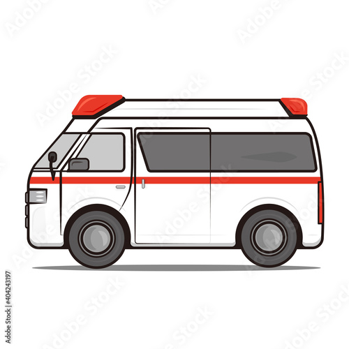 Vector illustration of Japanese ambulance