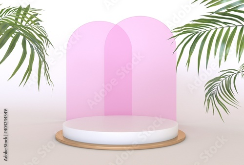 Abstract minimal scene, design for cosmetic or product display podium 3d render.
 photo